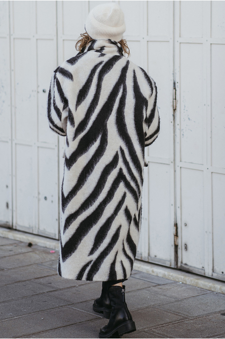 Zebra mintás szövet kabát