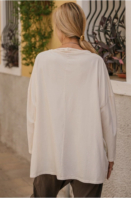Oversize felső csónak nyakkal