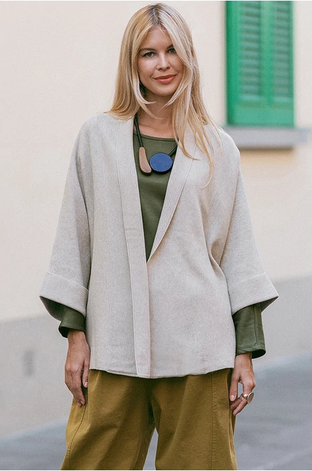 Finomkötött sálgalléros kardigán