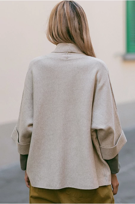 Finomkötött sálgalléros kardigán