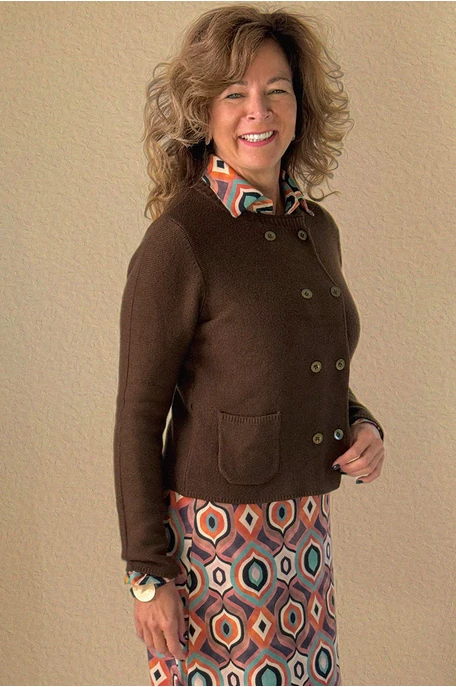 Kardigán duplasoros gombolással