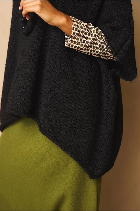 Oversize poncsó pulóver