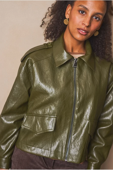 Színes műbőr kabát