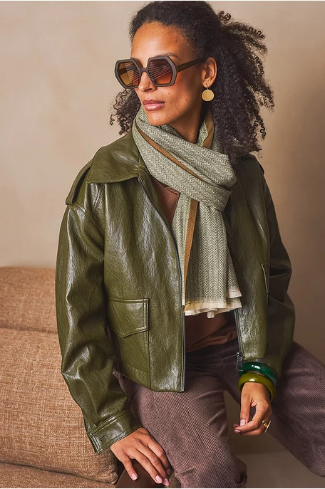 Színes műbőr kabát