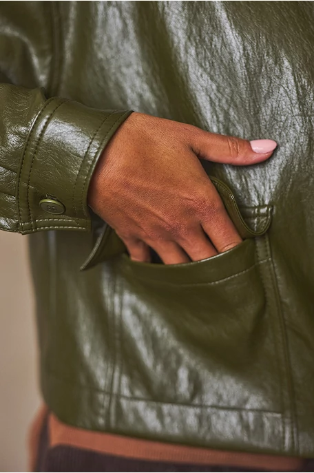 Színes műbőr kabát