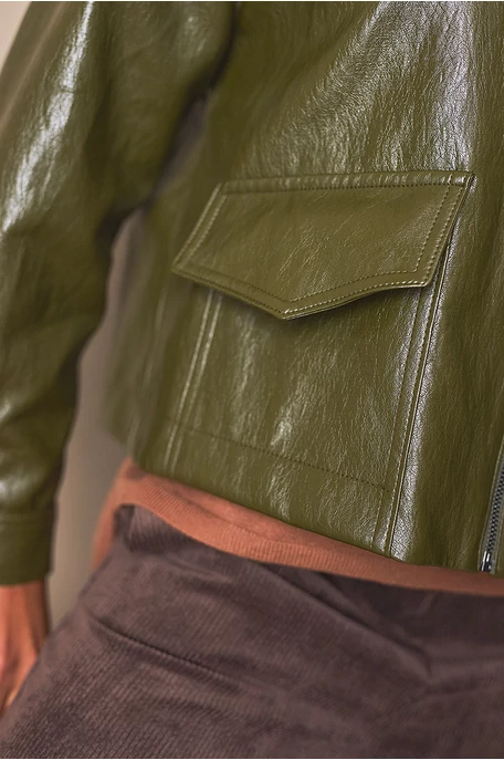 Színes műbőr kabát