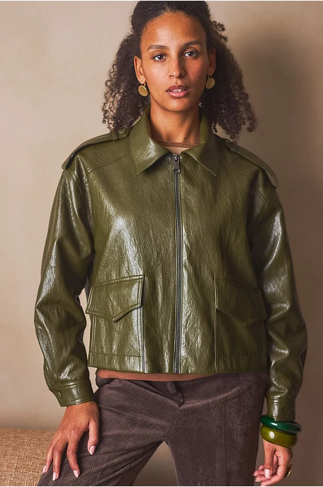 Színes műbőr kabát