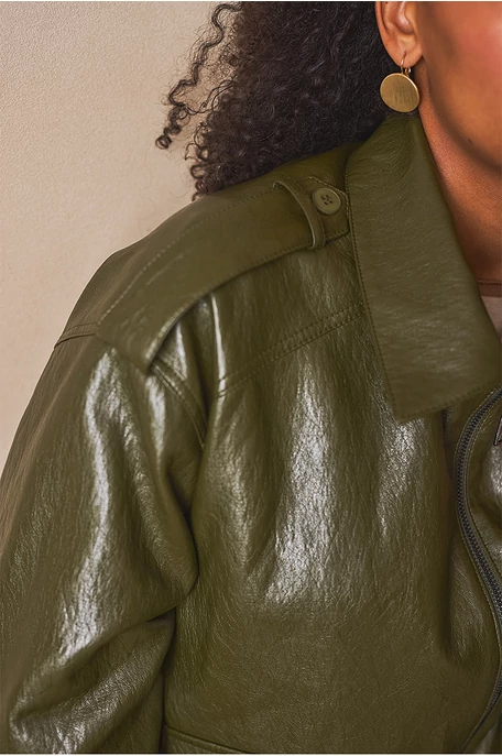 Színes műbőr kabát