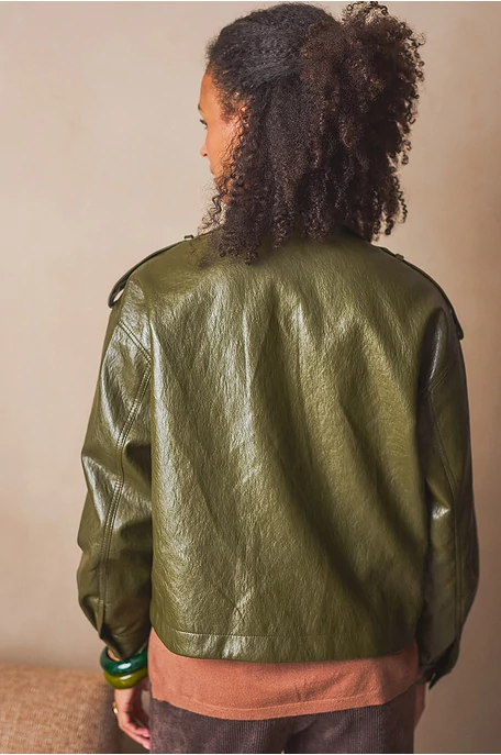 Színes műbőr kabát