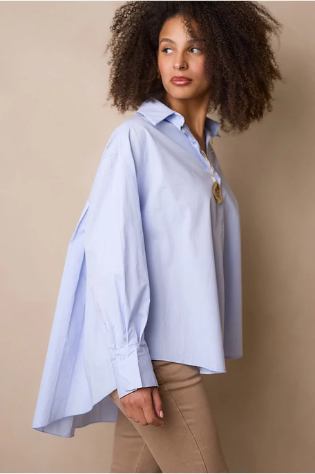 Pliszírozott hátú blúz