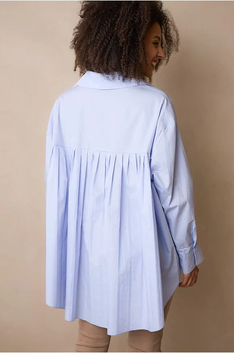 Pliszírozott hátú blúz