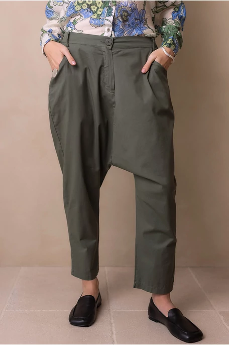 Ülepes vászon nadrág