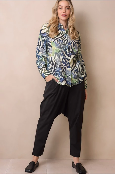 Páfrány mintás blúz