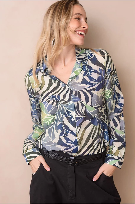 Páfrány mintás blúz