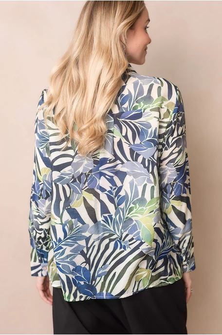 Páfrány mintás blúz