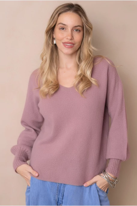 Pulóver puffos ujjal