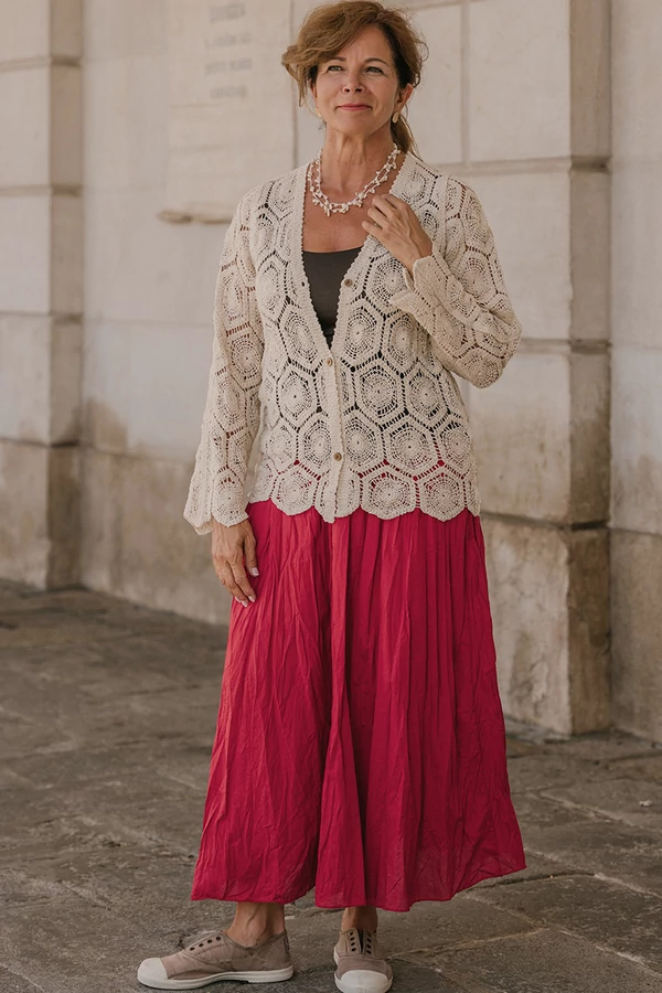 Horgolt gombos kardigán Horgolt gombos kardigán