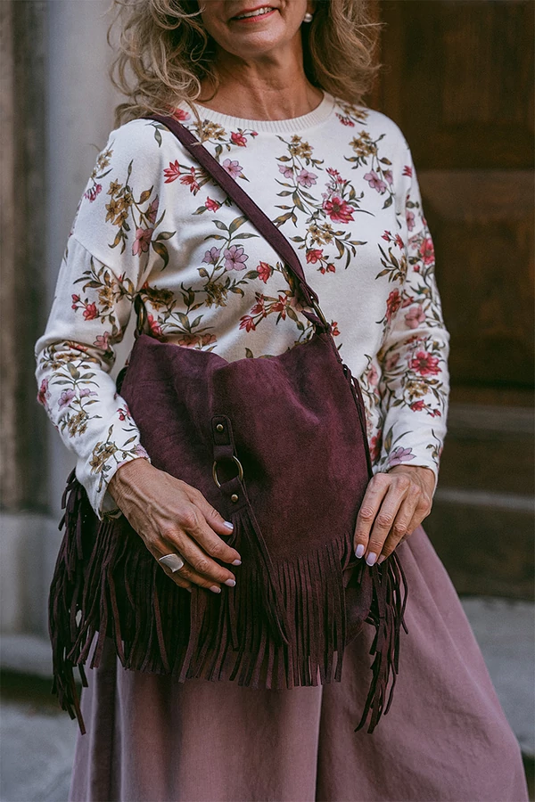 Rojtos velúr táska Rojtos velúr táska