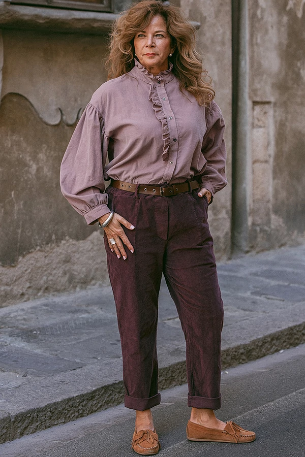 Mikrokord nadrág övvel Mikrokord nadrág övvel