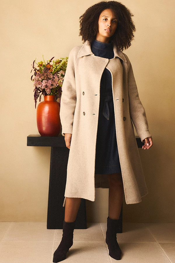 Szövetkabát duplasoros gombolással