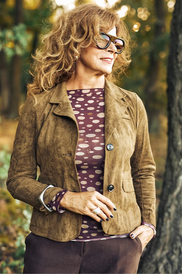 Velúr hatású blézer