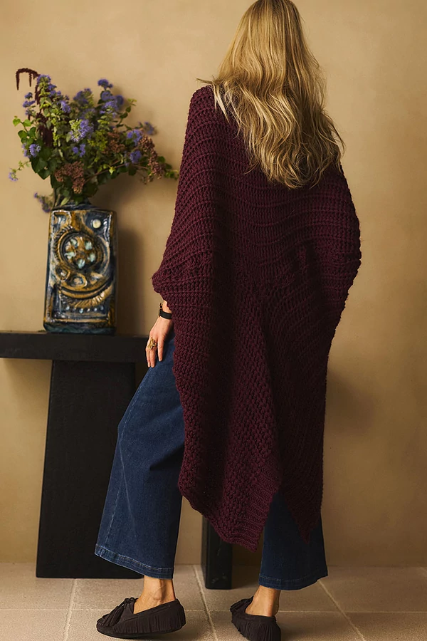 Bordázott maxi kardigán Bordázott maxi kardigán