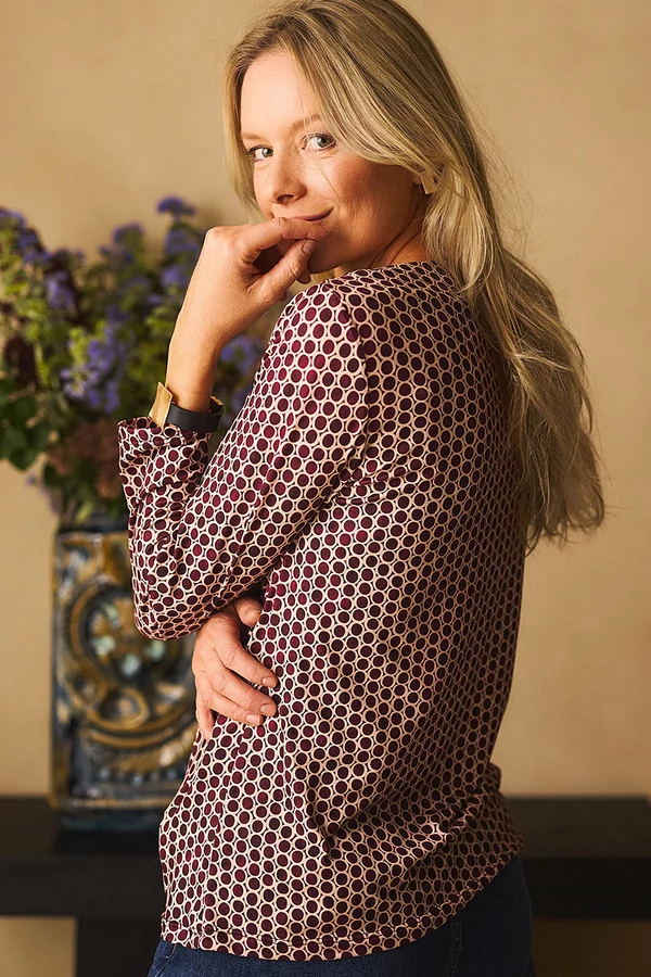 Mintás csónak nyakú felső Mintás csónak nyakú felső