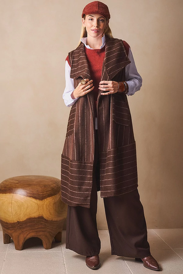 Hosszú szövet mellény