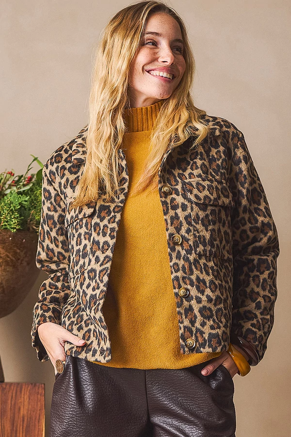 Állatmintás kabát gyapjúval