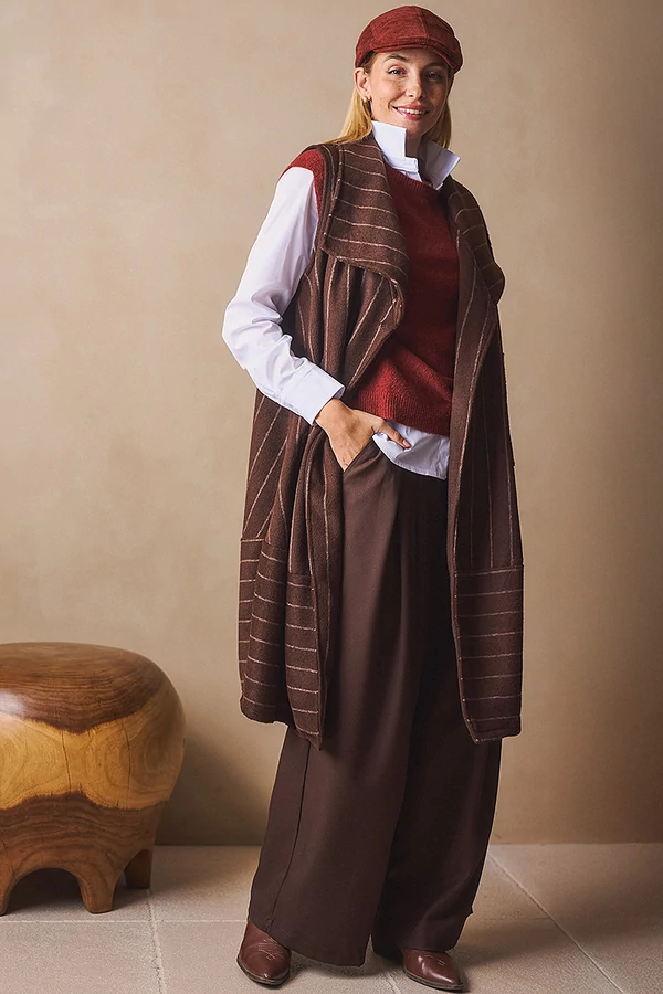 Hosszú szövet mellény