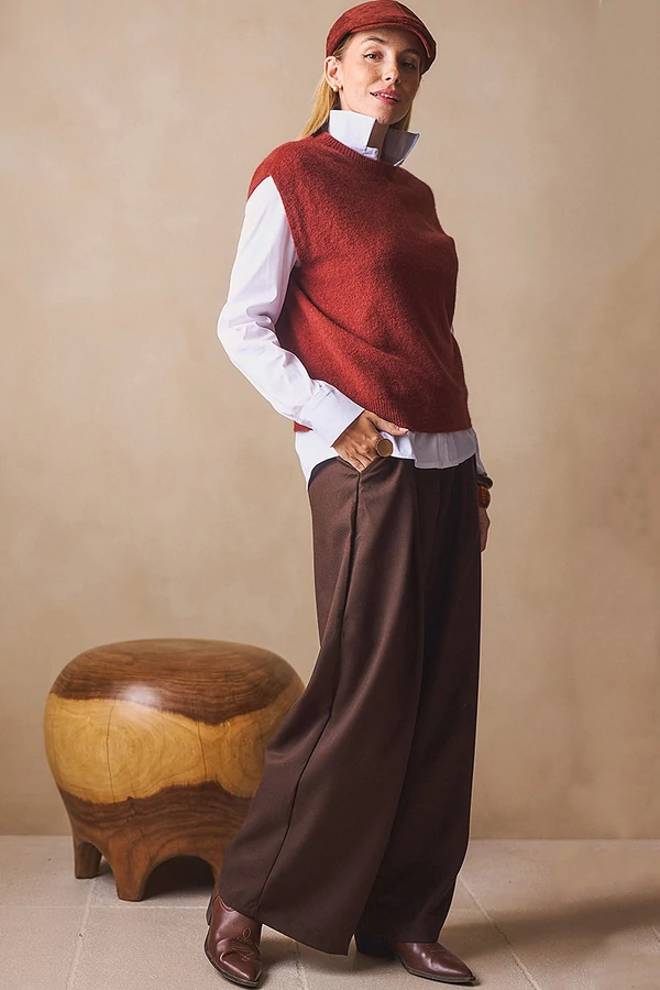 Bőszárú szövetnadrág