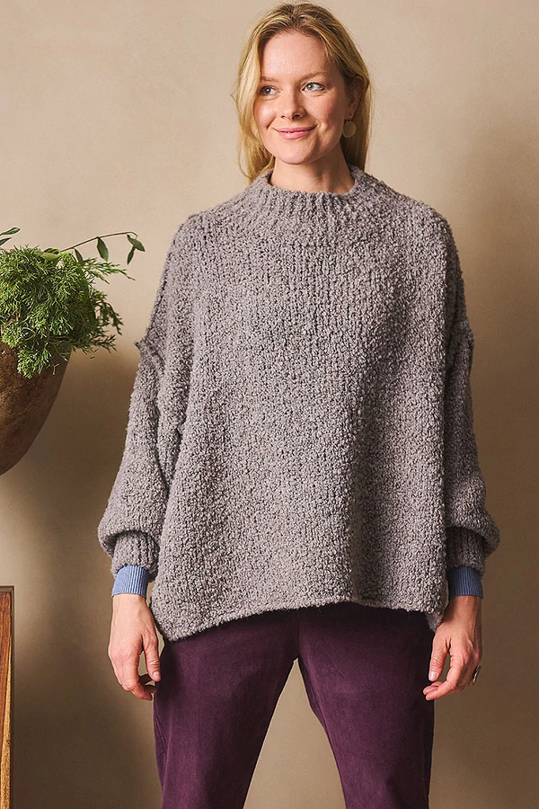 Buklé félgarbós pulóver