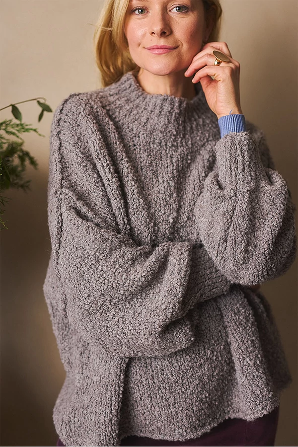 Buklé félgarbós pulóver