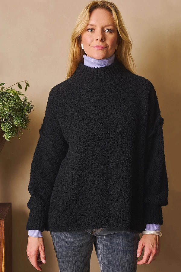 Buklé félgarbós pulóver