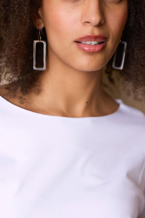 Téglalap medálos fülbevaló