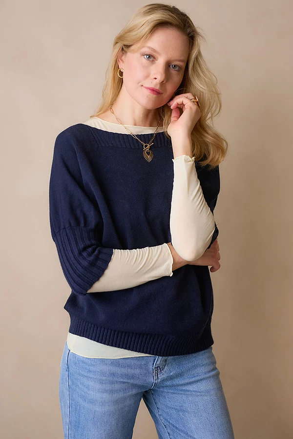 Pulóver csónak nyakkal