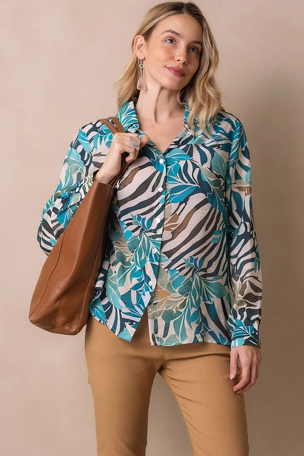 Páfrány mintás blúz