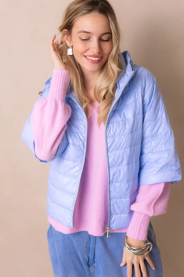 Steppelt kabát cipzárral