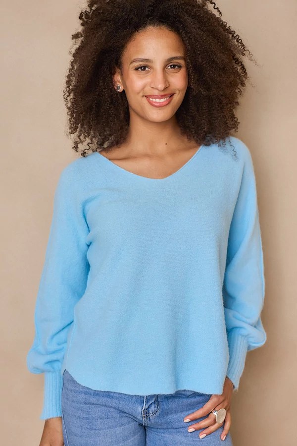 Pulóver puffos ujjal