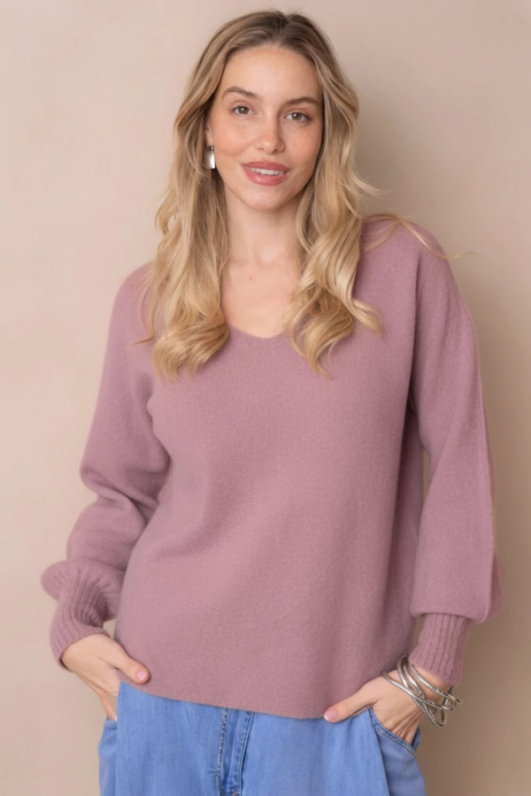 Pulóver puffos ujjal