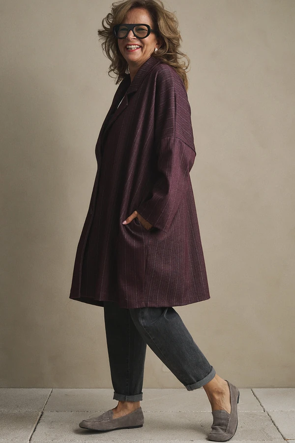 Csíkos overshirt kabát